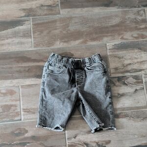 Old Navy Black Denim-Style Kids Shorts with Drawstring